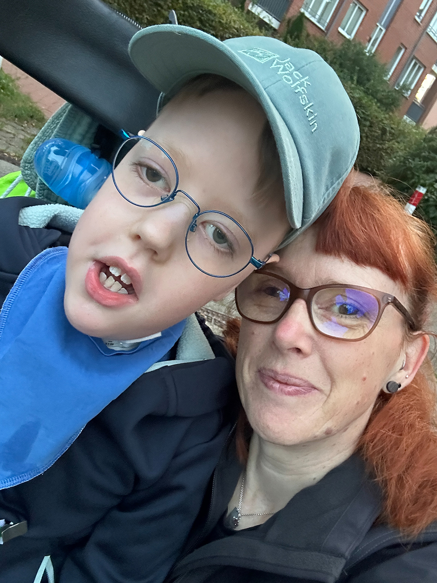 Board member Mareen Bockstette with her son, who has MTM1.